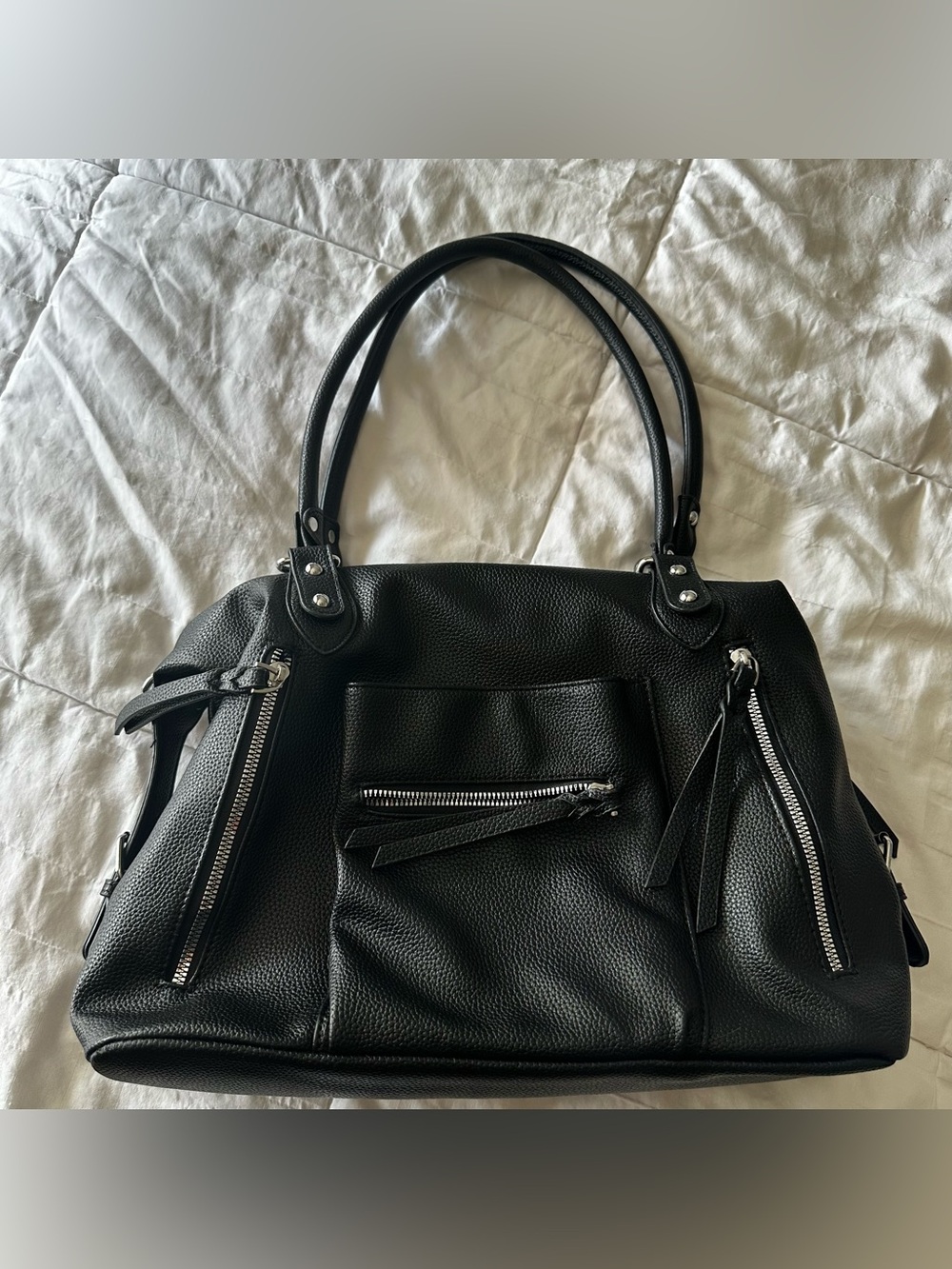 Large Faux Leather Tote Bag